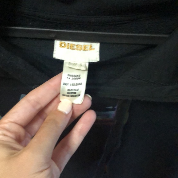 Diesel, black/shoe design hoodie, size S - Picture 3 of 4